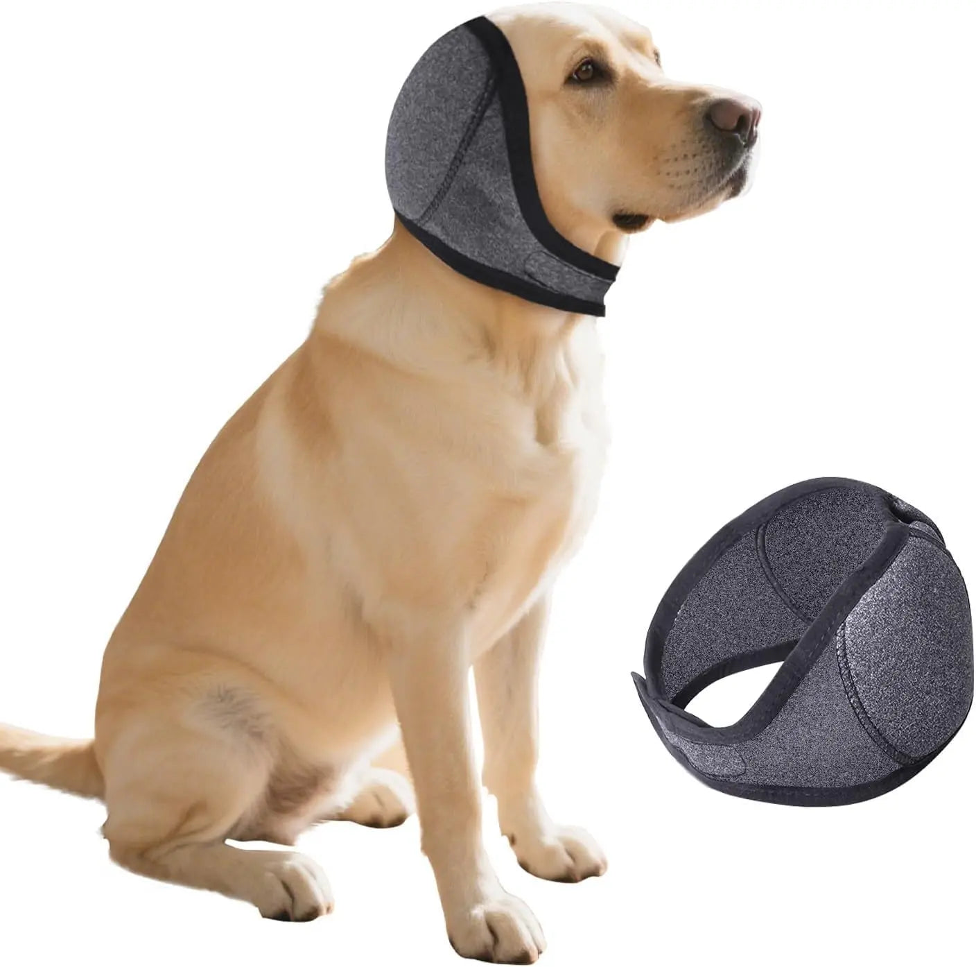 Dog Ear Protection Muffs for Noise Reduction, Adjustable and Comfortable Calming Hood for Dogs During Fireworks, Bathing, and Swimming