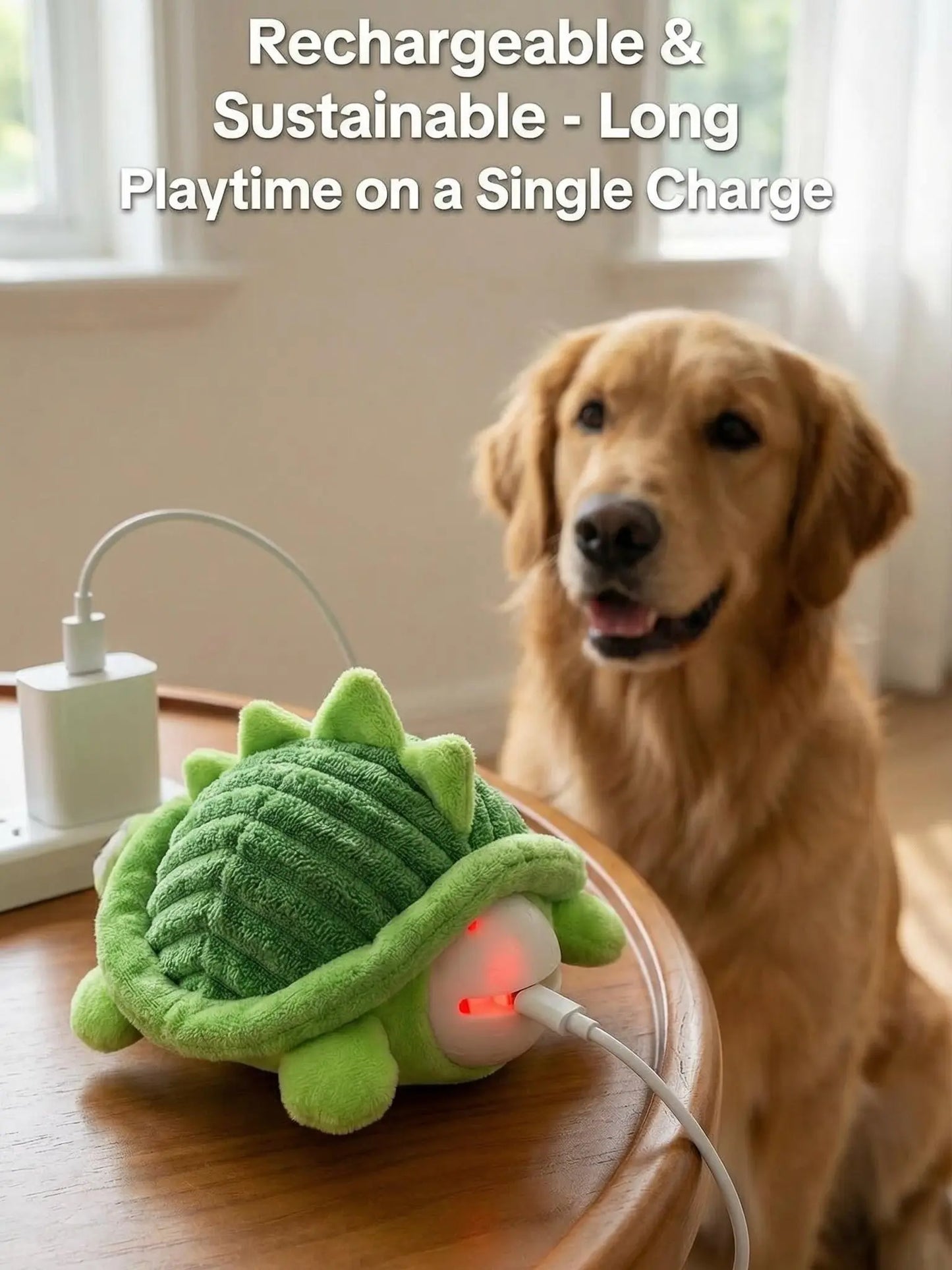 Interactive Motion-Activated Dog Ball - USB Rechargeable Automatic Rolling Toy with Squeaky Feature for Boredom Relief in Small, Medium, and Large Dogs and Cats - Durable Indoor and Outdoor Pet Toy