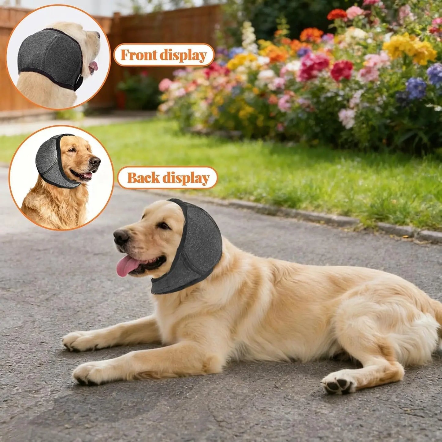 Dog Ear Protection Muffs for Noise Reduction, Adjustable and Comfortable Calming Hood for Dogs During Fireworks, Bathing, and Swimming