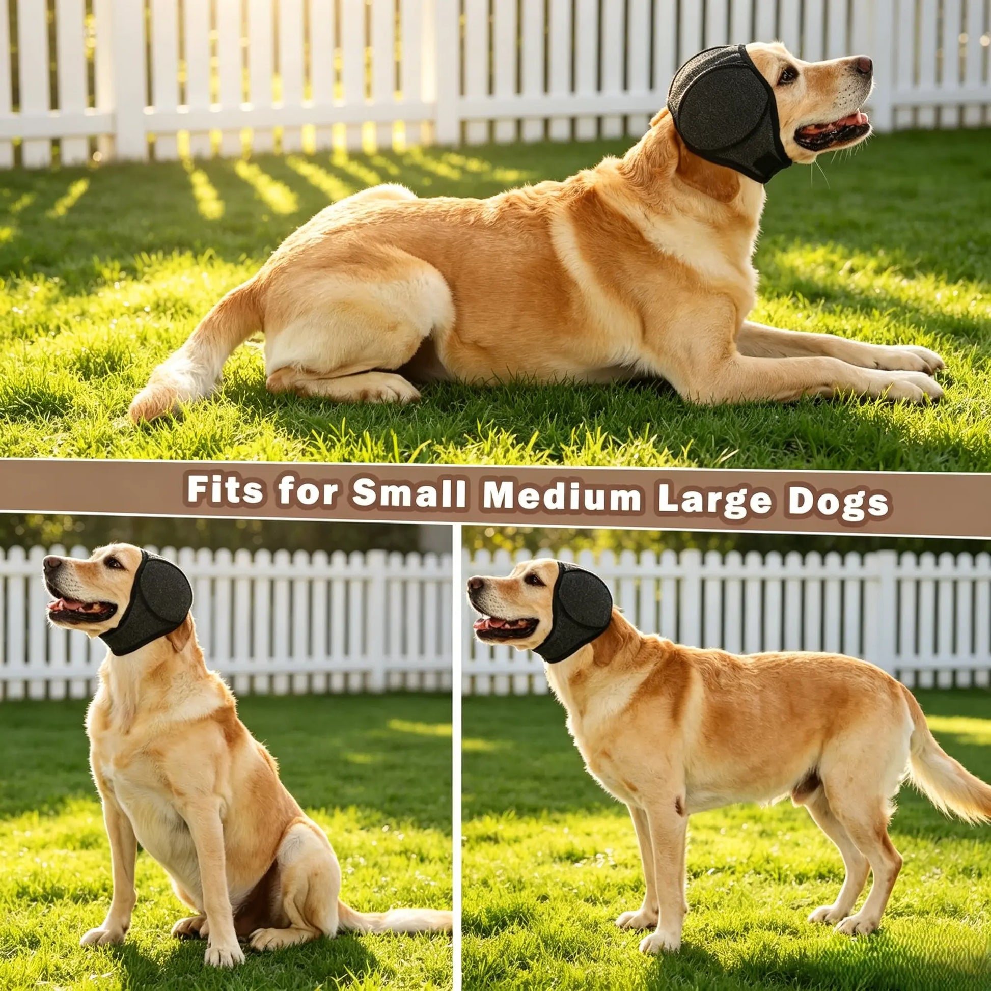 Dog Ear Protection Muffs for Noise Reduction, Adjustable and Comfortable Calming Hood for Dogs During Fireworks, Bathing, and Swimming