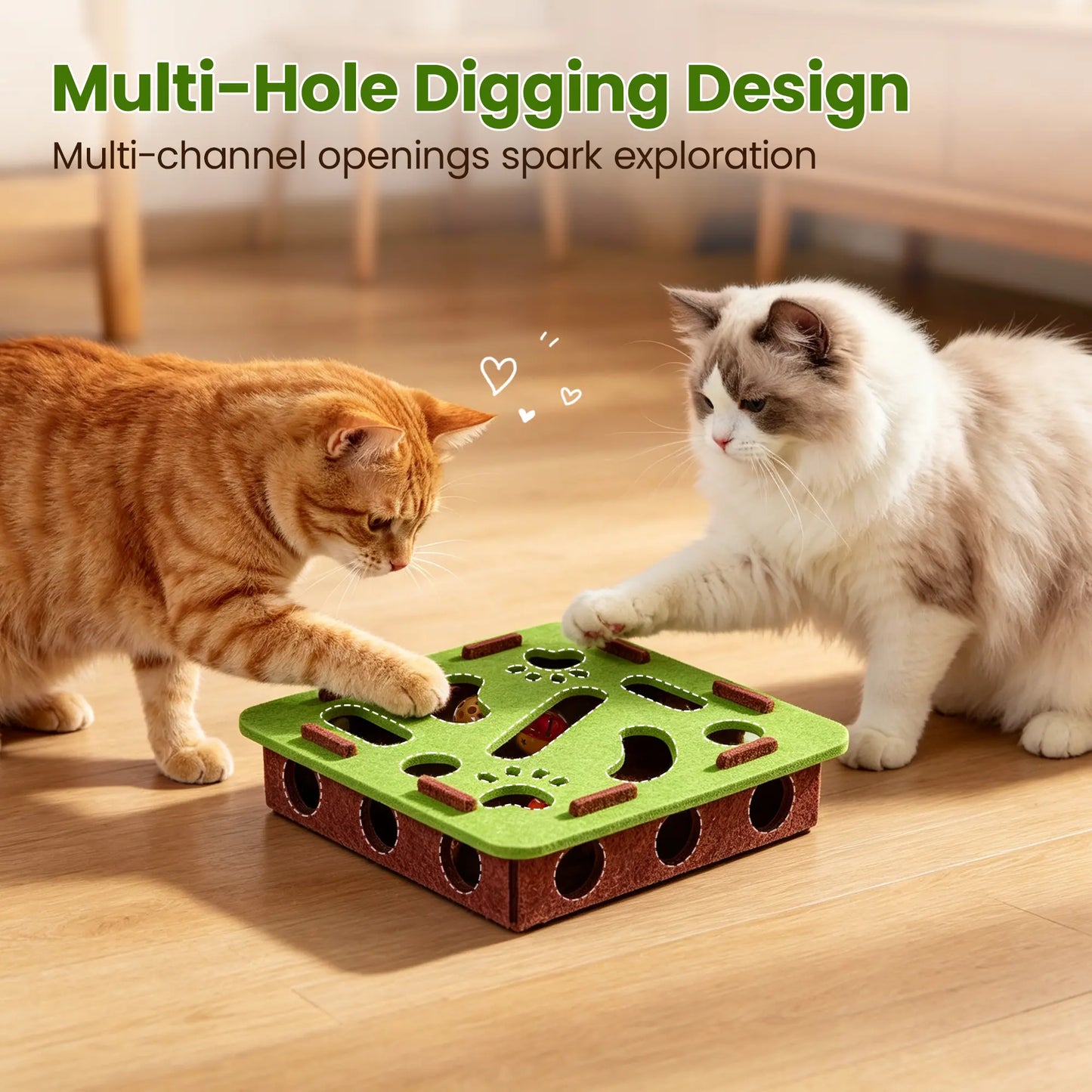 Potaroma Interactive Felt Maze Cat Puzzle Toy with Jingle Balls - Enrichment Activity for Kittens and Adult Cats to Alleviate Boredom and Promote Playfulness