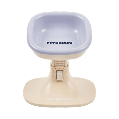 PETHROOM Adjustable Height Feeding Stand with Non-Slip Stability and Durable Ceramic Bowls for Dogs and Cats