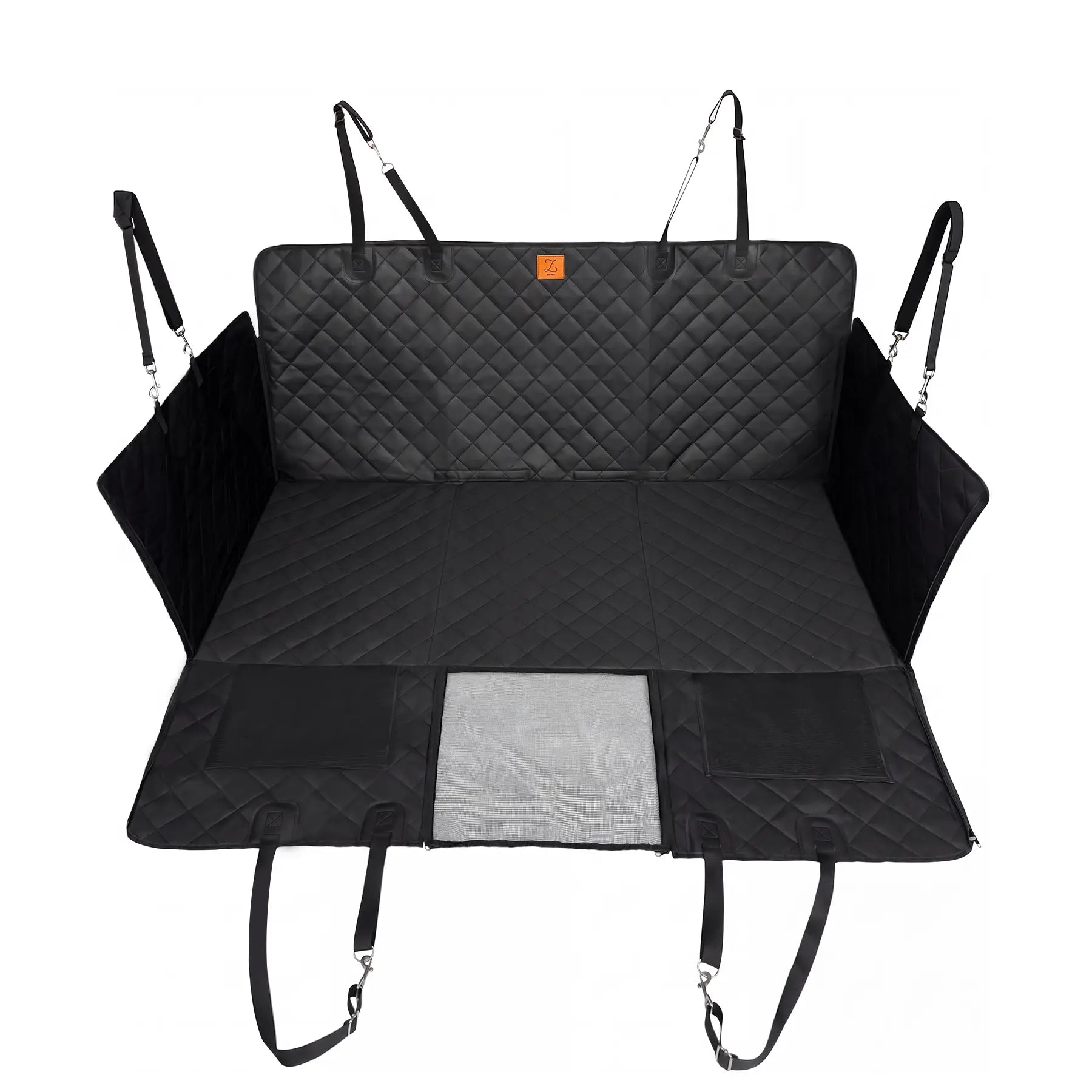Zvrpet Waterproof Dog Car Seat Cover with Mesh Window - Heavy Duty Scratch-Resistant Pet Hammock for SUVs and Trucks, Large Size, Non-Slip Design with High-Strength PP Support Board
