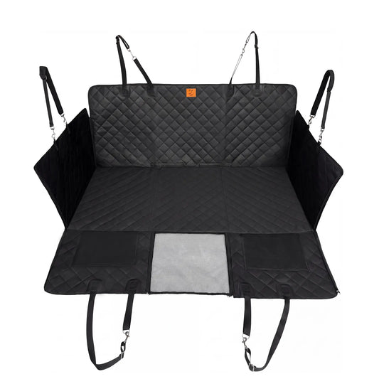Zvrpet Waterproof Dog Car Seat Cover with Mesh Window - Heavy Duty Scratch-Resistant Pet Hammock for SUVs and Trucks, Large Size, Non-Slip Design with High-Strength PP Support Board