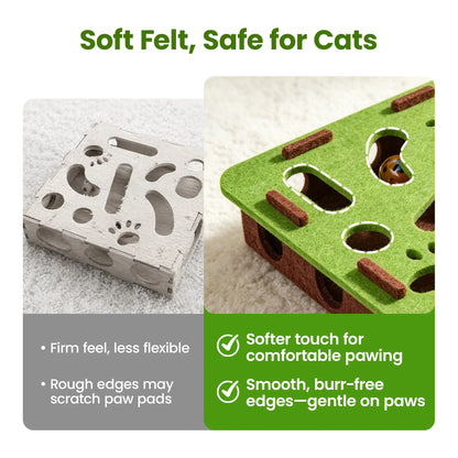 Potaroma Interactive Felt Maze Cat Puzzle Toy with Jingle Balls - Enrichment Activity for Kittens and Adult Cats to Alleviate Boredom and Promote Playfulness