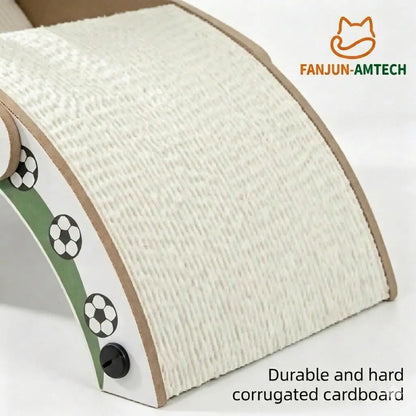 Durable Cat Scratching Post with Soccer Ball - Upgraded Hardened Corrugated Cardboard Arch Bridge - Soccer-Themed Cat Furniture for Indoor Use by Dealsforyoudays
