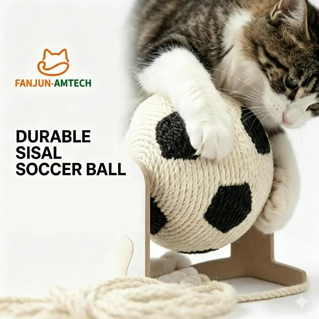 Durable Cat Scratching Post with Soccer Ball - Upgraded Hardened Corrugated Cardboard Arch Bridge - Soccer-Themed Cat Furniture for Indoor Use by Dealsforyoudays