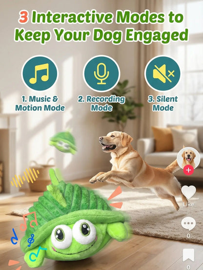 Interactive Motion-Activated Dog Ball - USB Rechargeable Automatic Rolling Toy with Squeaky Feature for Boredom Relief in Small, Medium, and Large Dogs and Cats - Durable Indoor and Outdoor Pet Toy