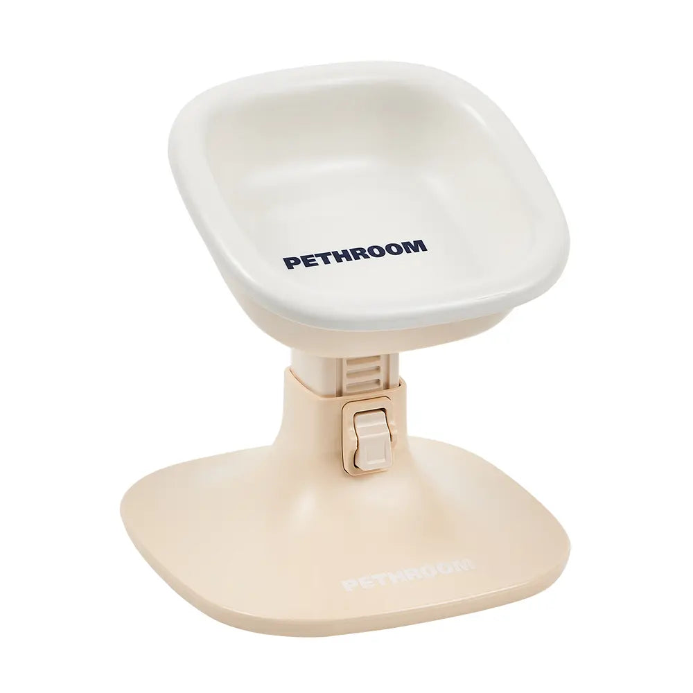PETHROOM Adjustable Height Feeding Stand with Non-Slip Stability and Durable Ceramic Bowls for Dogs and Cats