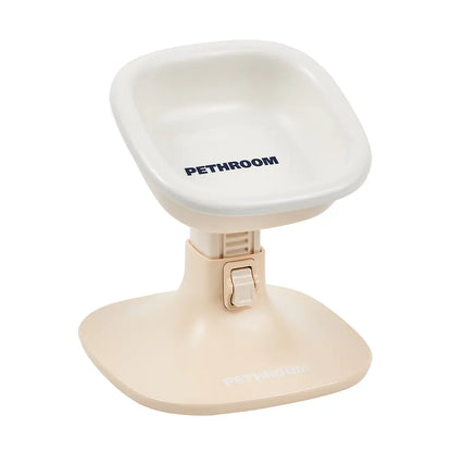 PETHROOM Adjustable Height Feeding Stand with Non-Slip Stability and Durable Ceramic Bowls for Dogs and Cats