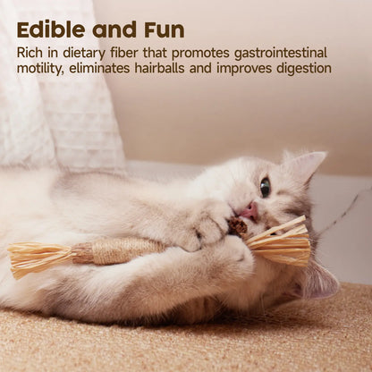 Potaroma 6-Piece Natural Silvervine Cat Chew Sticks - Dental Care Chew Toys for Cats and Kittens